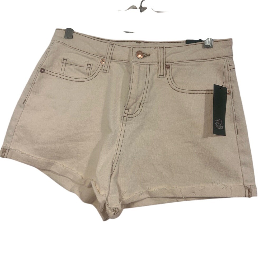 Wild‎ Fable Cream Jean Shorts High-Waisted Casual size 6-8. (261)